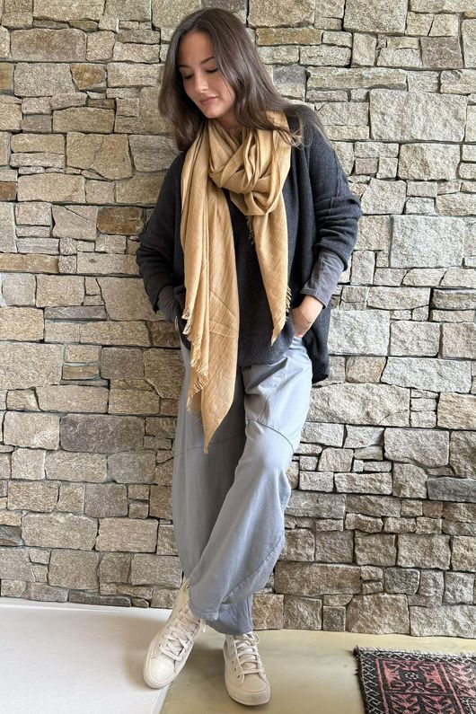 Classic Portobello Scarf Camel **